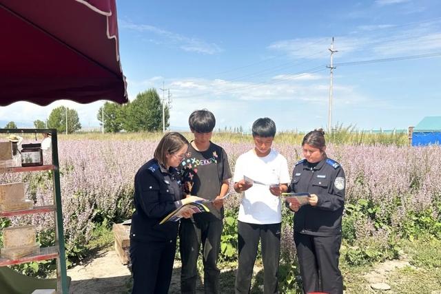 当游客涌向花海时，他们带着反诈宣传走进了草原深处……