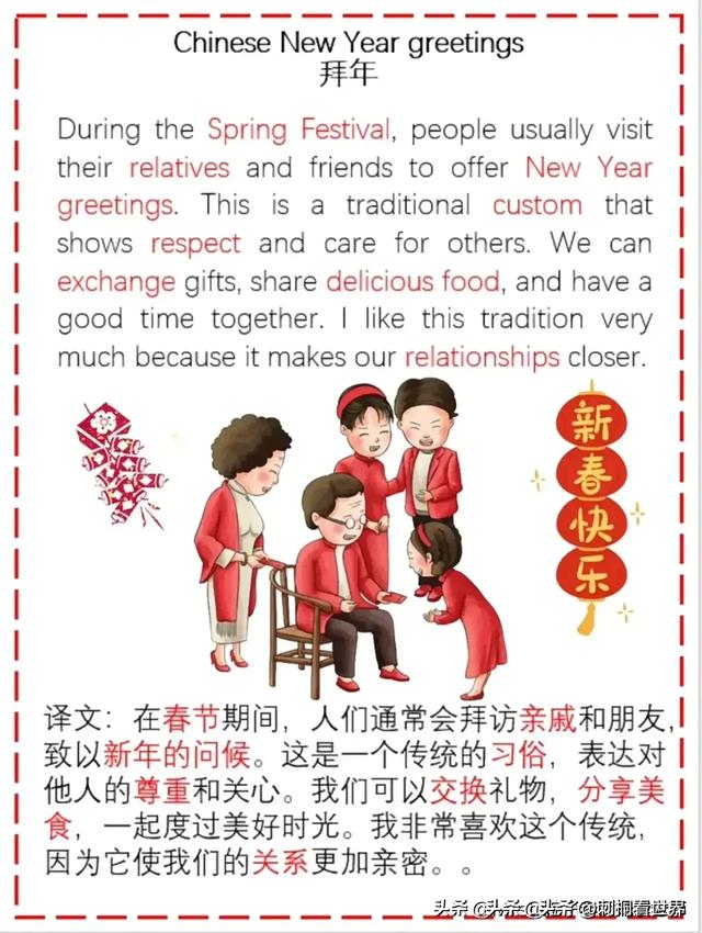 关于春节的12篇英语小作文