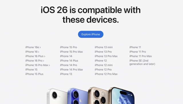 你的iPhone 还能更新吗？ iOS 26 支援机型一次看