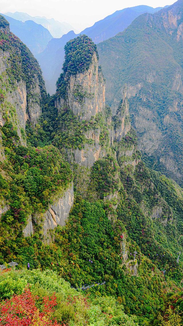 一江碧水，两岸红叶，静看三峡绚丽之秋