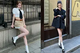 去了成都太古里，才发现：满大街都是“高跟鞋+白袜”，又美又飒图片