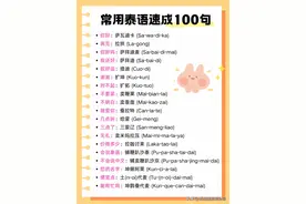 常用泰语100句，你会几个？图片