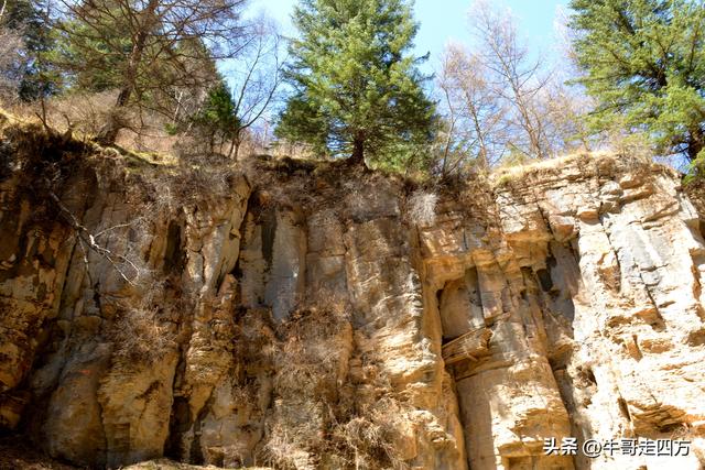 山西宁武石门悬棺：万仞崖龛藏古柩、千年石棺映翠岚