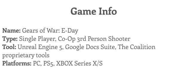 《战争机器：事变日》或将登陆PS5