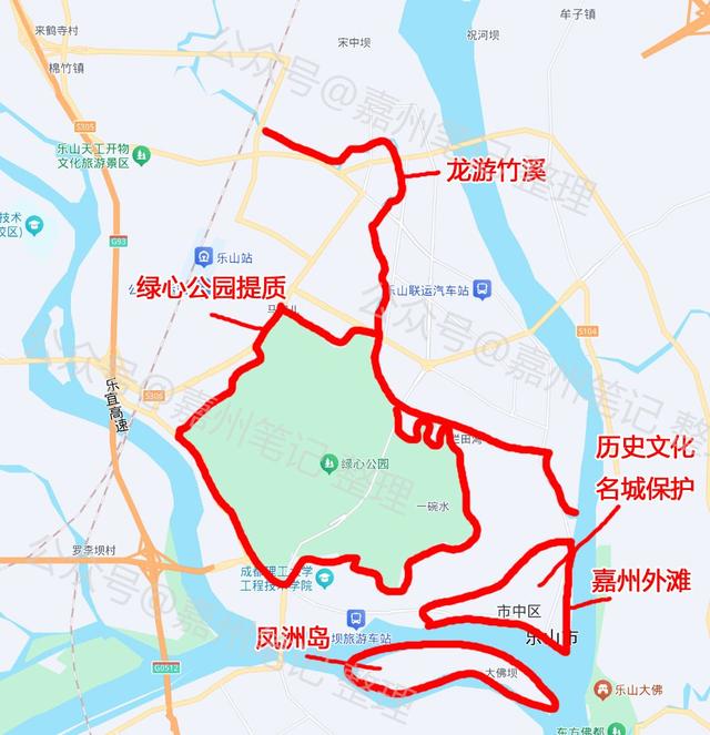 竹公溪升级、嘉州外滩改造！市中区5大项目剑指乐山文旅第三极？