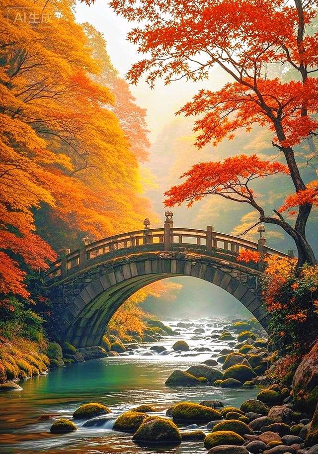 枫桥秋涧：雾里的红叶仙境