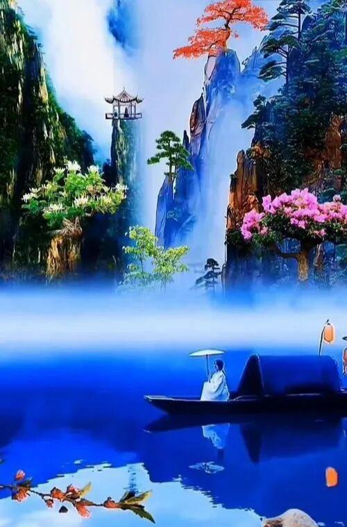 这才是真正的人间仙境，云雾缭绕，诗情画意的美！