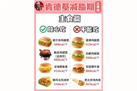 这样吃肯德基不怕胖！肯德基热量对比图片