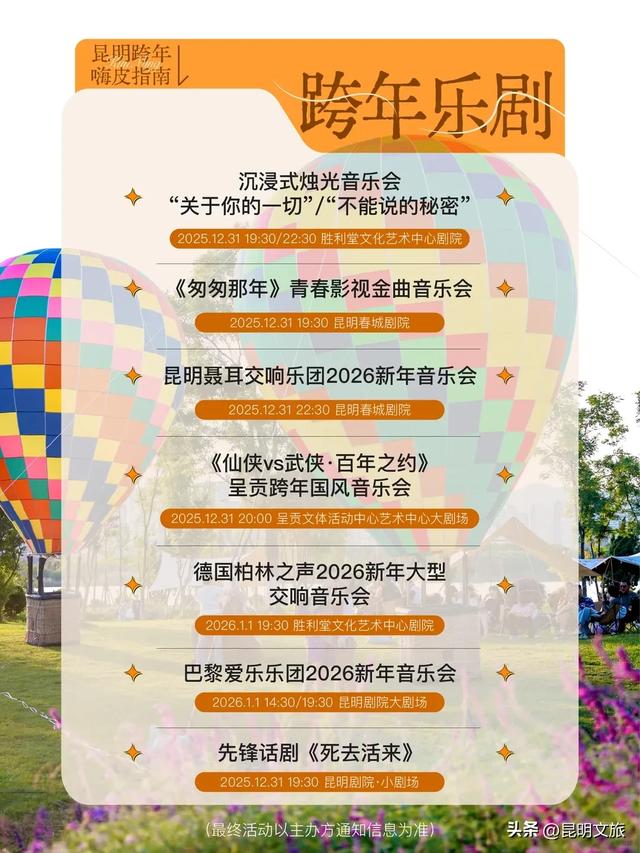 明星集结!音浪强劲!狂欢来袭!在昆明,去哪跨年?去哪嗨皮?请看指路牌→