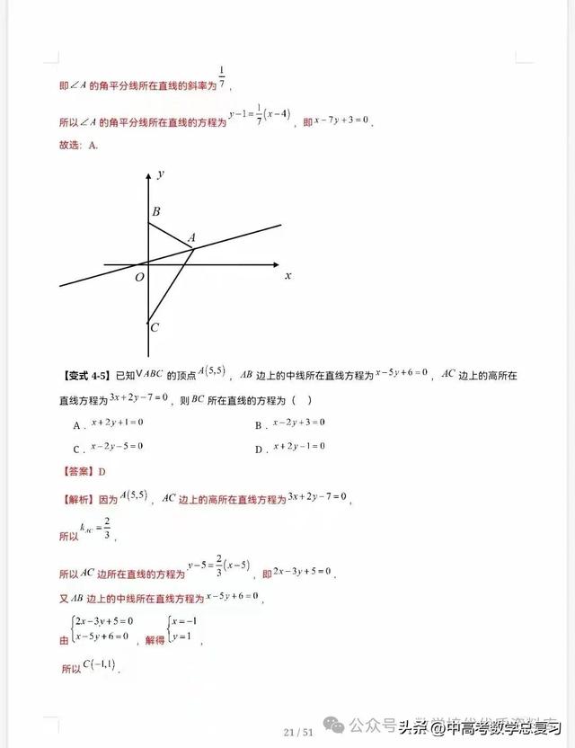 【高中数学】直线的方程（九大题型）51页含解析直接打印，请收藏