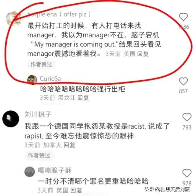 “留子英语”把老外整破防了！评论区一句话直接让老外CPU烧了…