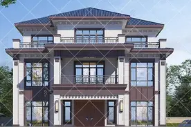 21款三层新中式农村自建房别墅,复试客厅楼中楼设计,2024建房首选图片