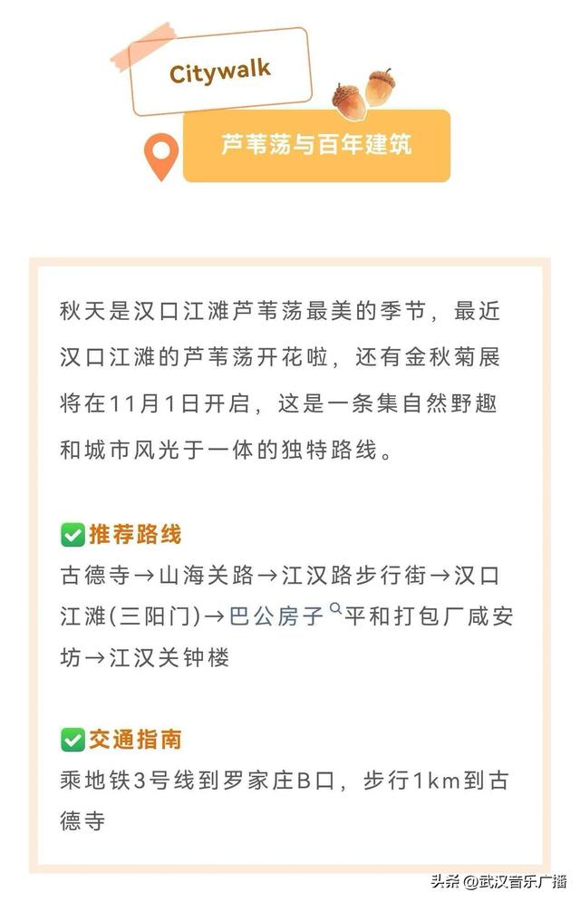 武汉秋天适合Citywalk的5条路线推荐