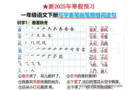 最新2025年寒假预习，一年级语文下册写字表笔画笔顺组词造句图片