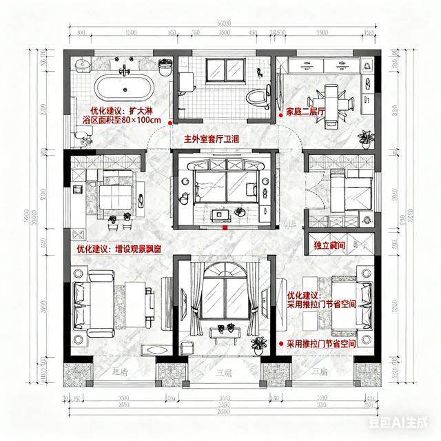 面宽12米×进深10米自建房平面布局解析与优化建议
