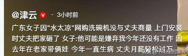 买洗碗机遭丈夫砸家后续：女子再发声，欠了外债20万 更多内情流出