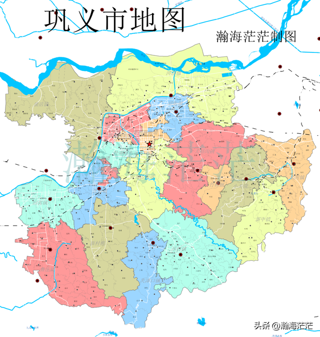 巩义市地形、乡镇、村庄、交通、人口地图