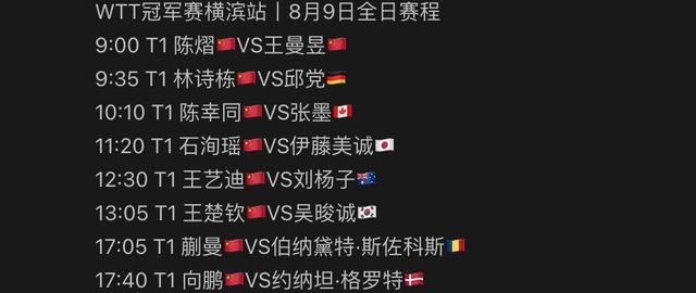 中央5台直播乒乓球时间表：今日CCTV5与CCTV5+直播国乒！附赛程
