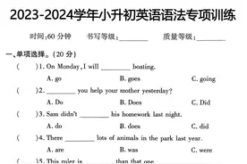 六（下）英语 小升初语法专项训练（含解析答案）图片