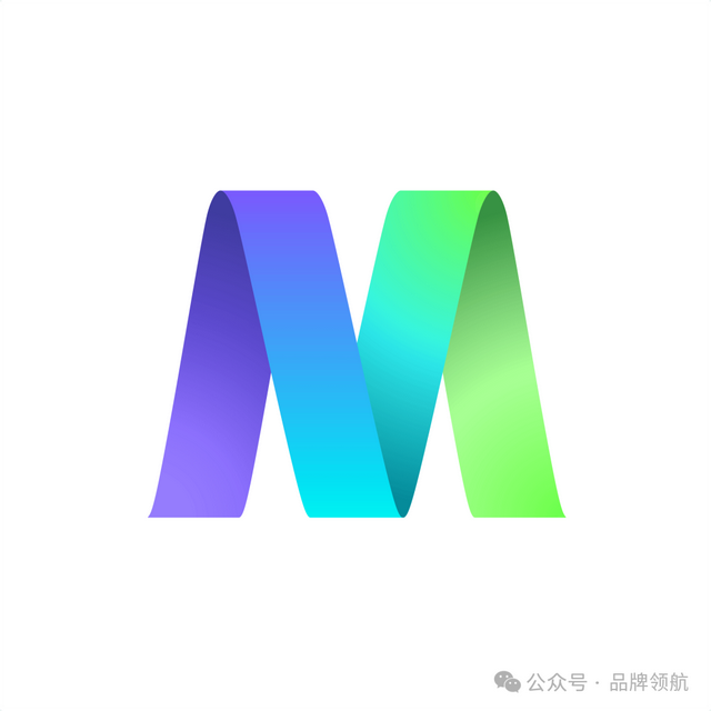 字母M图形创意logo，M的识别在26个字母中排第四