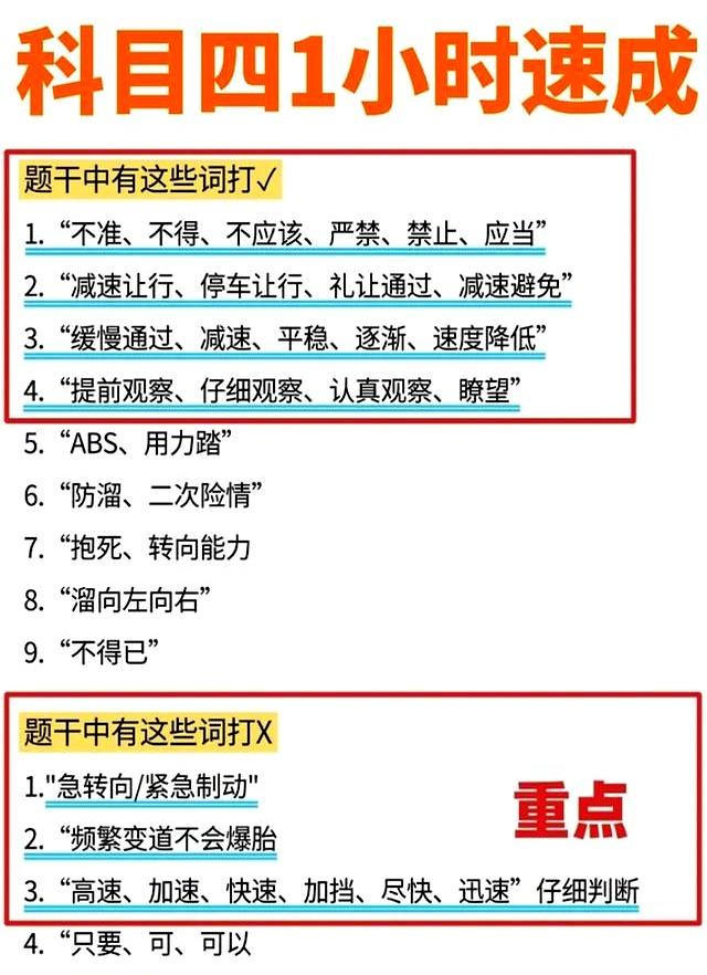 科目四考前必背的知识点，看完这几张图，科目四轻松过