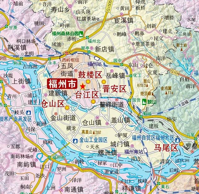 福州仓山区也叫南台岛，面积比厦门岛略小，高楼大厦主要在三江口