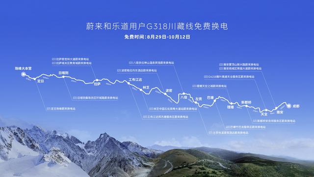 “最美风景道，一起向蔚来”G318川藏线全程换电自驾游在成都发车