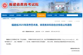 福建省2025年高考艺术类、体育类本科综合分排名公布图片