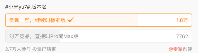 小米YU7要改名！