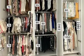 我家的所有衣服全部都是挂起来的，全挂不叠的衣柜详细尺寸图❗️图片