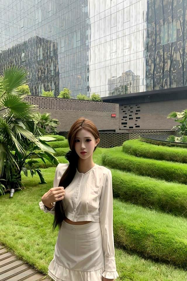 奶白套装：在都市绿洲里的清甜少女感