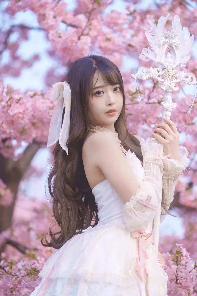 白丝洛丽塔少女樱花写真