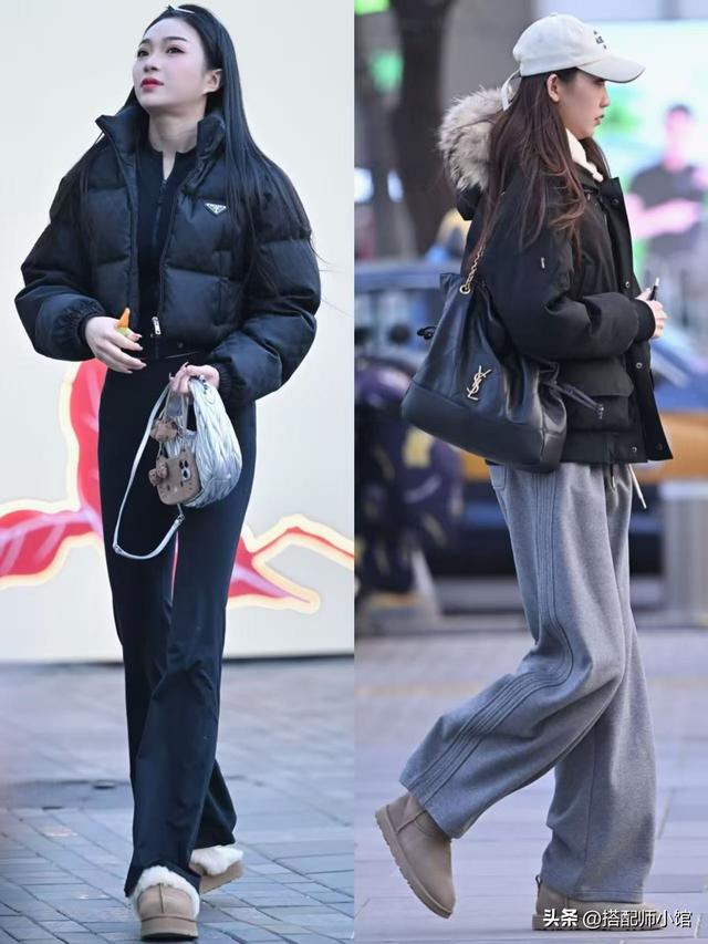 去了北京才发现：三里屯满街都是“羽绒服+裤子”穿搭，保暖高级