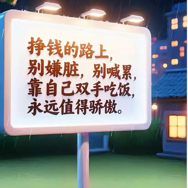 经典语录｜赚钱路上别嫌脏，别喊累，靠自己双手吃饭永远值得骄傲