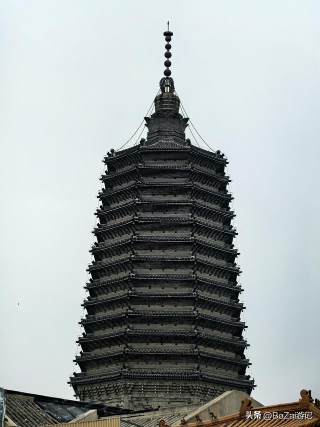 辽塔塔刹战火毁，参照辽工复原铁刹，锦州古城标历史