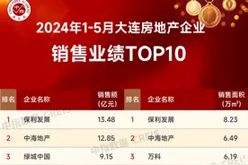 2024年1-5月大连房地产企业销售业绩TOP10图片