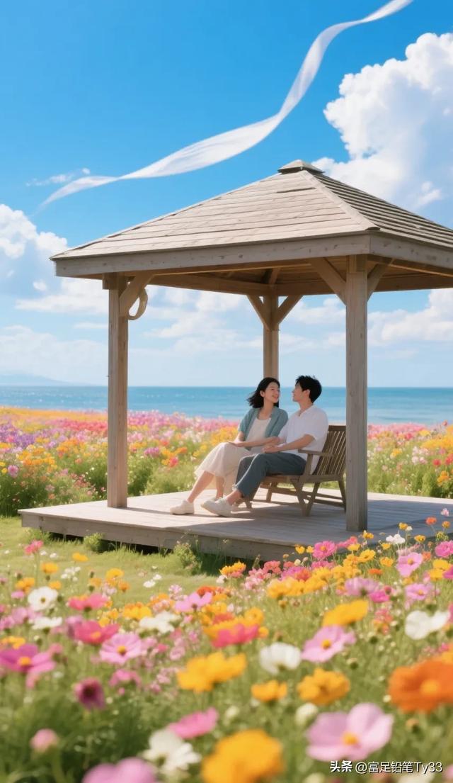 夏日浪漫野餐，花海中的小木屋，享受美好时光！