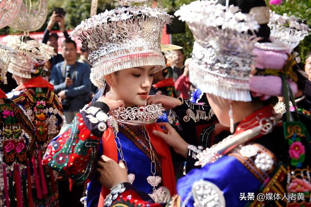 贵州雷山西江镇黄里苗寨万客进寨同庆浓浓苗乡年味
