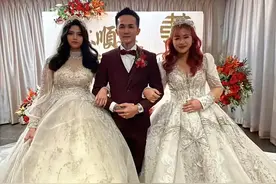 奇葩！华裔男办一场婚礼同时娶俩新娘！都爱都娶，她们还是好闺蜜图片