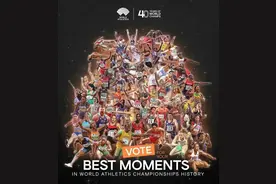 刘翔又一次创造了历史，以唯一的中国人，登上国际田径 40周年海报图片