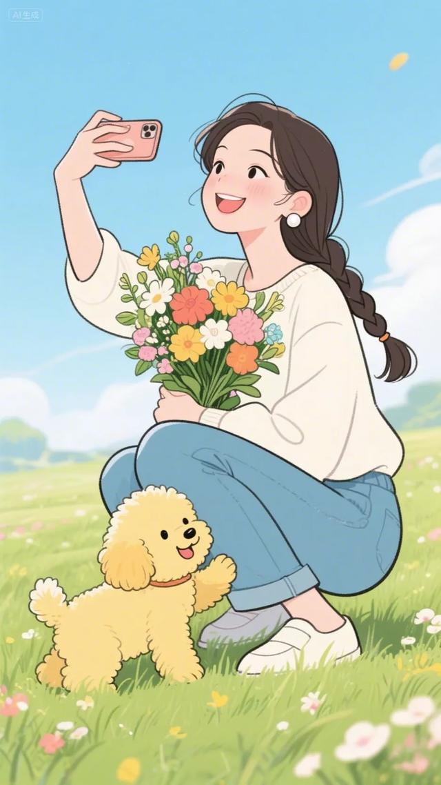 绘本插画，卡通动漫简笔画‖活力少女