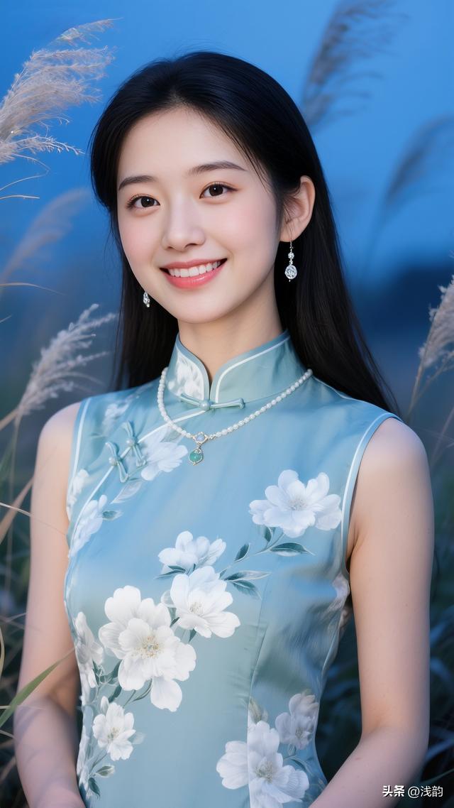 韵1212|🌿 青瓷牡丹旗袍：把江南花意穿在风里