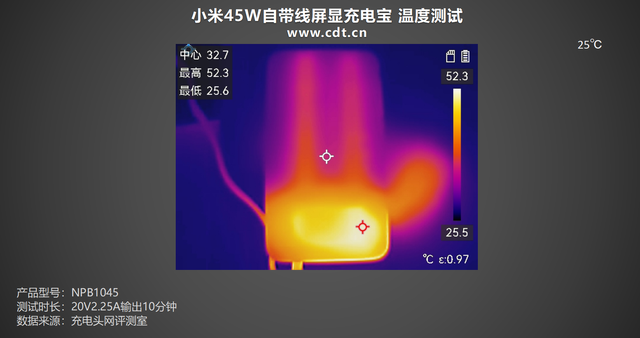 小米45W自带线屏显充电宝评测：私有协议让米系设备快充无忧
