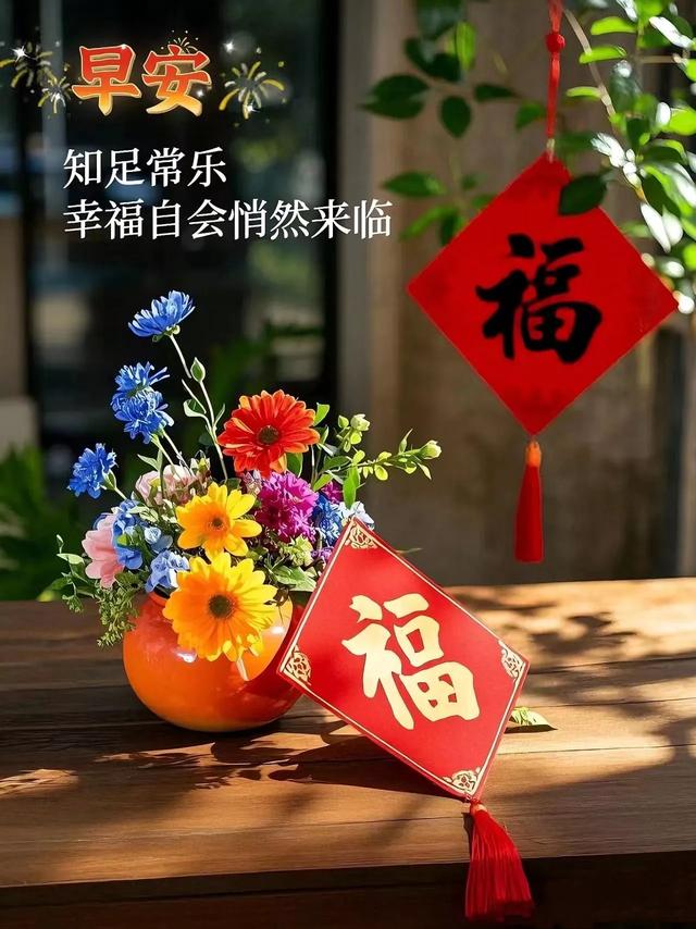 早上好早安祝福美图/静观天边云卷云舒，笑看庭前花开花落