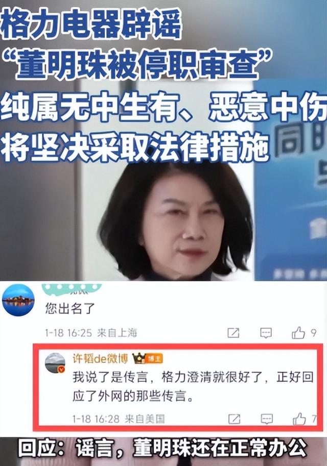 被停职审查、转移资产	、搞办公室恋情，董明珠身上标签哪个是真的