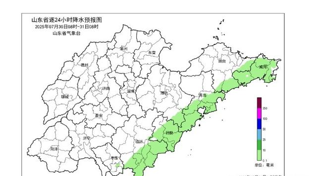 山东省！明天7月31号，新一轮降雨中心已定，大雨暴雨分布如下！