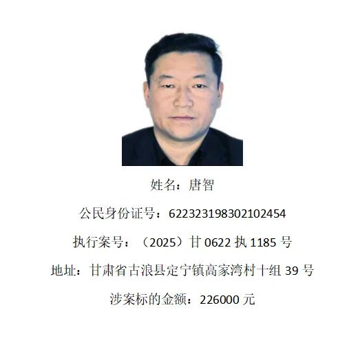 甘肃这15人注意	，10日内不履行，将面临拘留、追究刑责等后果！