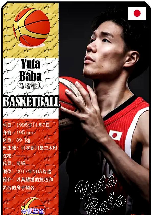 球星卡（2025男篮亚洲杯）：日本男篮10人一览