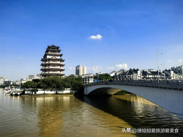 惠州地标“合江楼”，称东江第一楼，白天凭栏瞰全城，夜幕灯璀璨