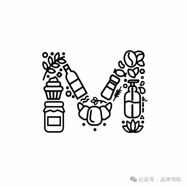 字母M图形创意logo，M的识别在26个字母中排第四
